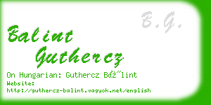 balint guthercz business card
